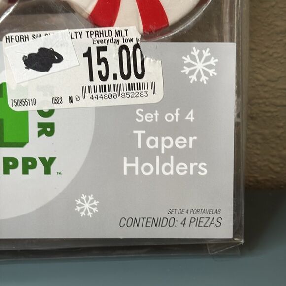 H IS FOR HAPPY Candy Cane Taper Candle Holders For 1/2" Tapers *NEW* - Picture 3 of 6